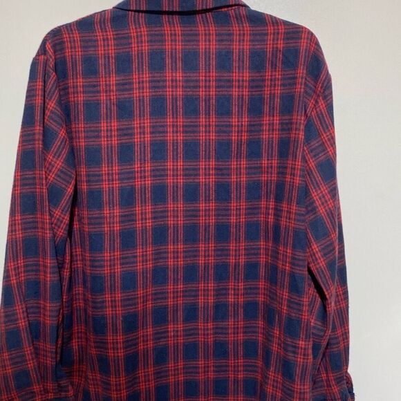 Romwe Women's Red Navy Plaid Long Sleeve Button Up Shirt Size 8/10 NWT - Picture 4 of 11